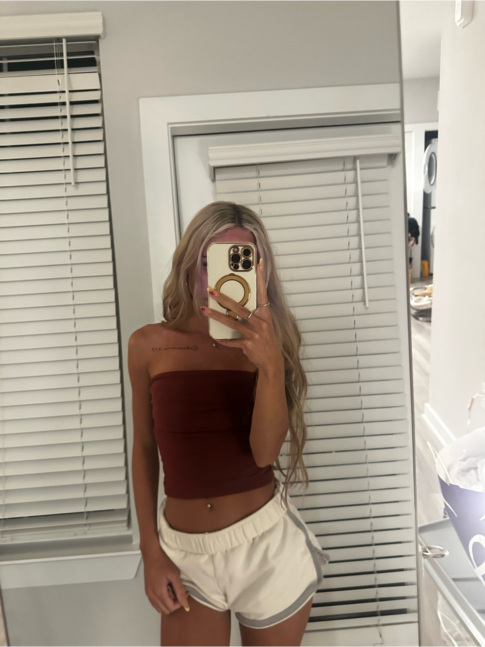 Burgundy John Galt/ Brandy melville tube top - Picture 1 of 4